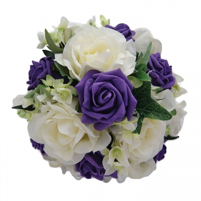 Purple and Cream Bridesmaid Flowers